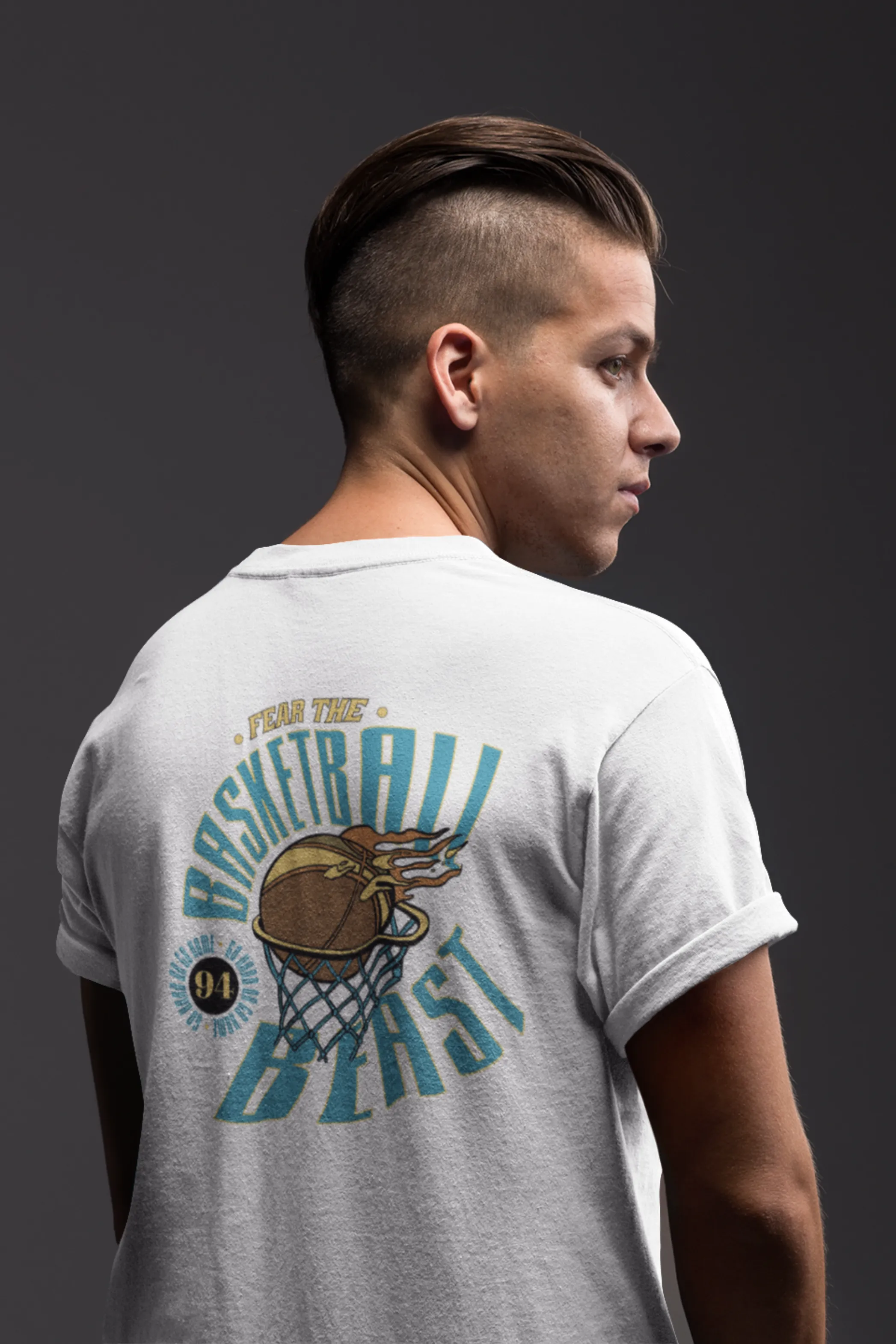 Basketball Beast Printed Oversized T-shirt for Men